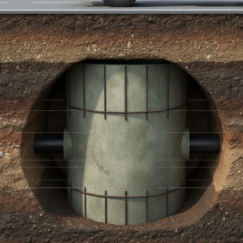 Precast Septic Tanks 13 Traffic load over buried concrete tank